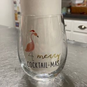 Flamingo 🦩Merry Cocktail-mas Stemless Wine Glass